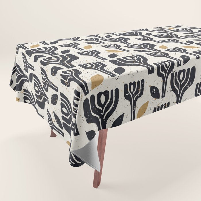 Scandinavian trees vintage structur Tablecloth Gallery Image 1