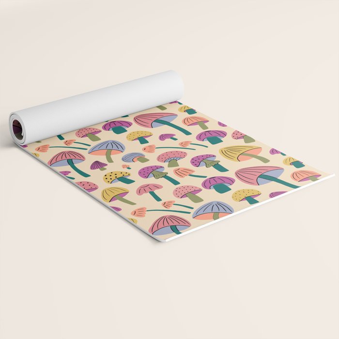 Retro Mushroom - pattern  Yoga Mat Gallery Image 2