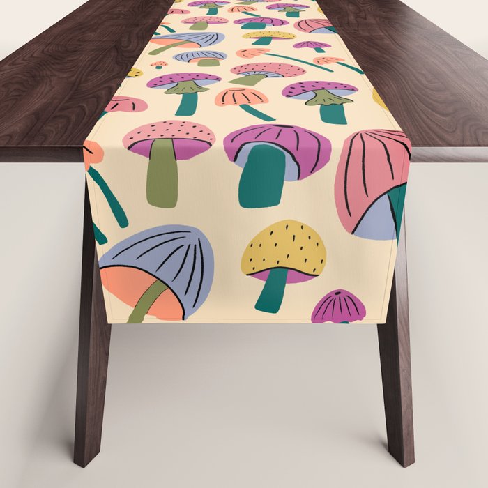 Retro Mushroom - pattern  Table Runner Gallery Image 1