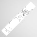 Minimal Line Art Woman with Flowers II Table Runner Gallery Image 3