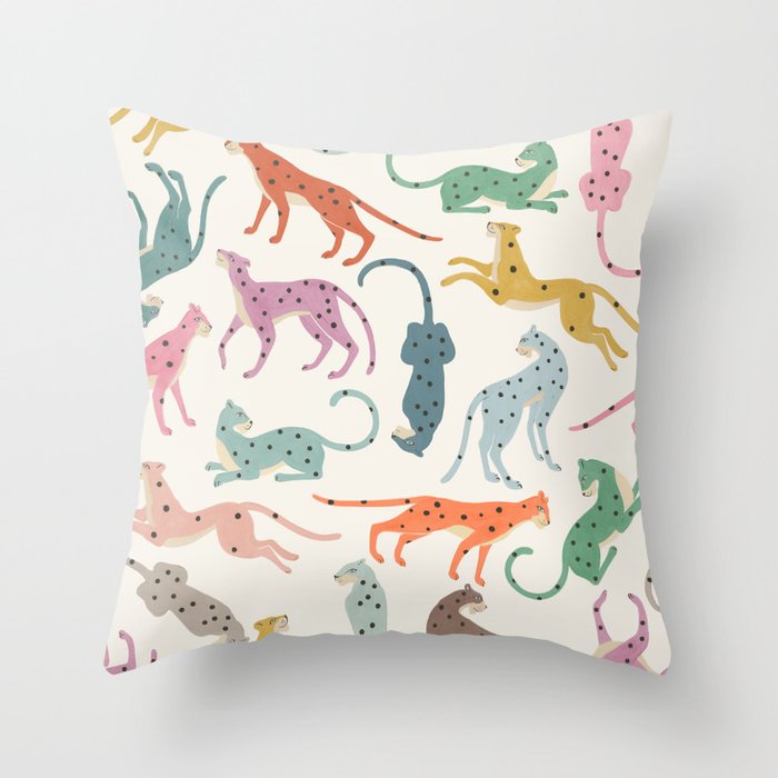 Cheetah Poster Throw Pillow Gallery Image 1