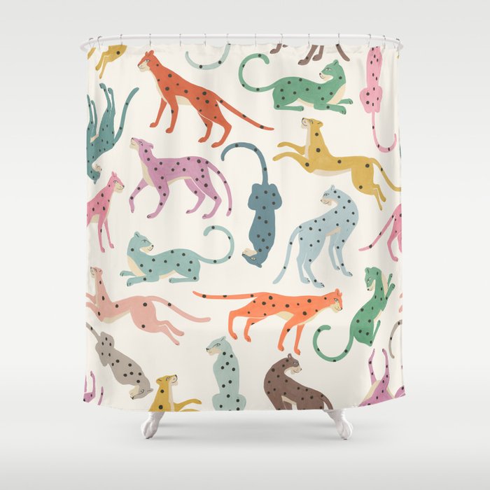 Cheetah Poster Shower Curtain Gallery Image 1