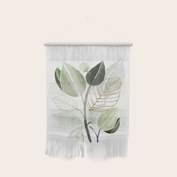 Forest Bouquet - Green Leaves Watercolor Wall Hanging Gallery Image 1
