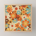 70's Retro Floral Patterned Prints Mini Art Print Gallery Image 1