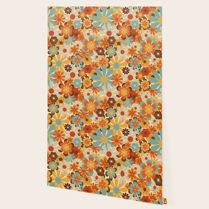 70's Retro Floral Patterned Prints Wallpaper Gallery Image 2