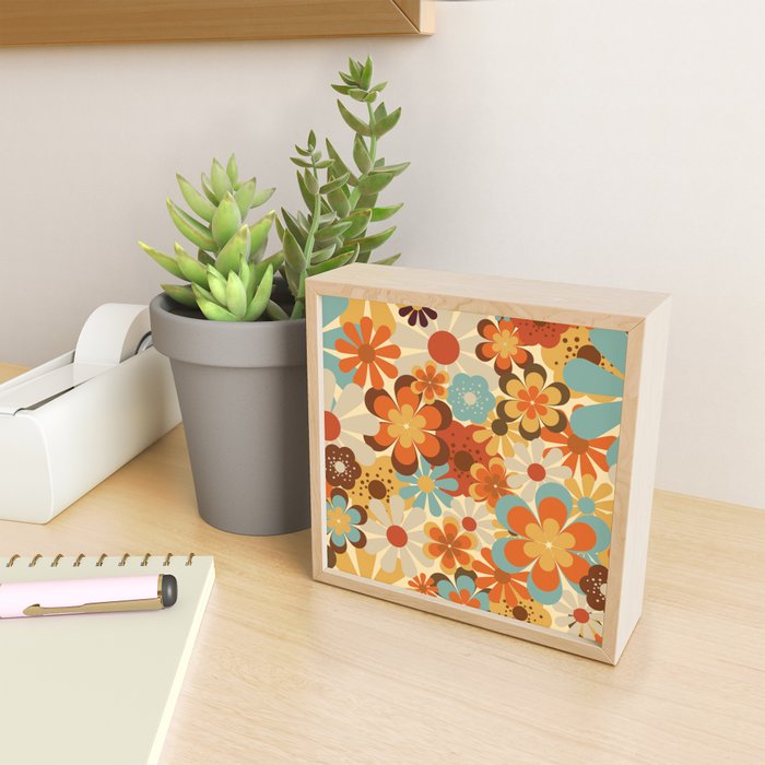 70's Retro Floral Patterned Prints Mini Art Print Gallery Image 2