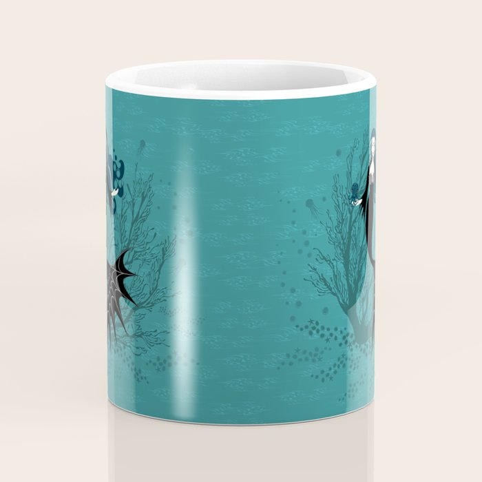 Vampire Mermaid on Aqua Coffee Mug Gallery Image 4