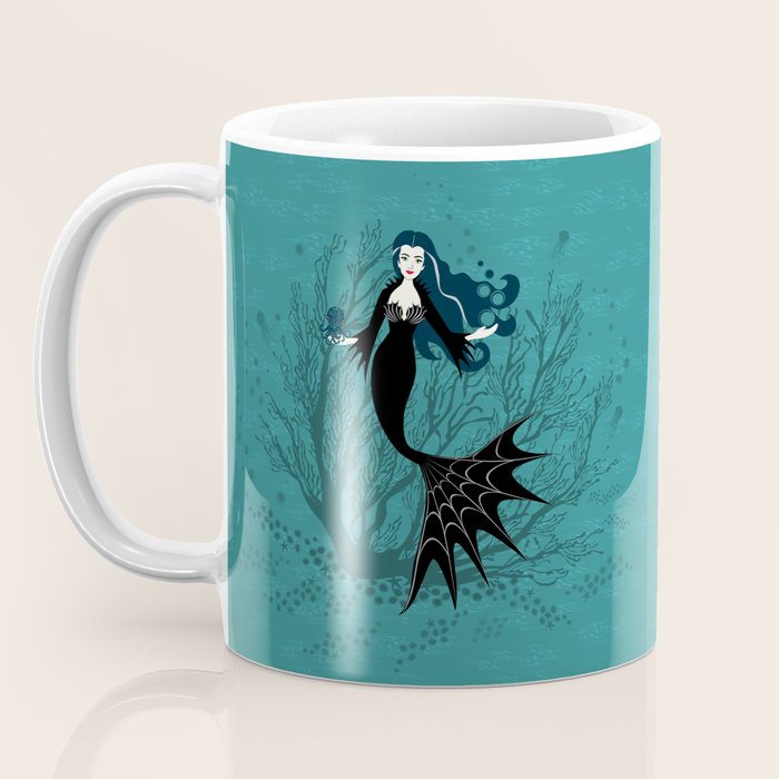 Vampire Mermaid on Aqua Coffee Mug Gallery Image 3