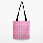 Hand Drawn Grid Hot Pink Tote Bag Gallery Image 2