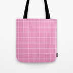 Hand Drawn Grid Hot Pink Tote Bag Gallery Image 1