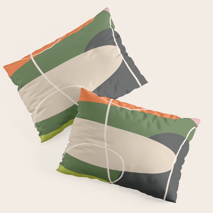 Minimal Colorful Abstract Shapes 2 Pillow Sham Gallery Image 3