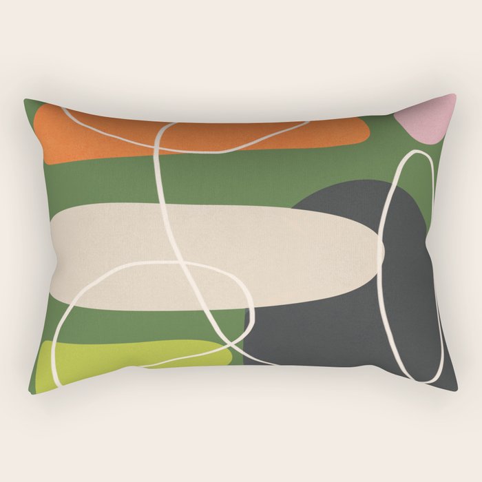Minimal Colorful Abstract Shapes 2 Rectangular Pillow Gallery Image 1