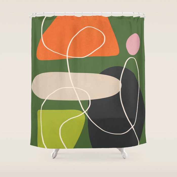 Minimal Colorful Abstract Shapes 2 Shower Curtain Gallery Image 1