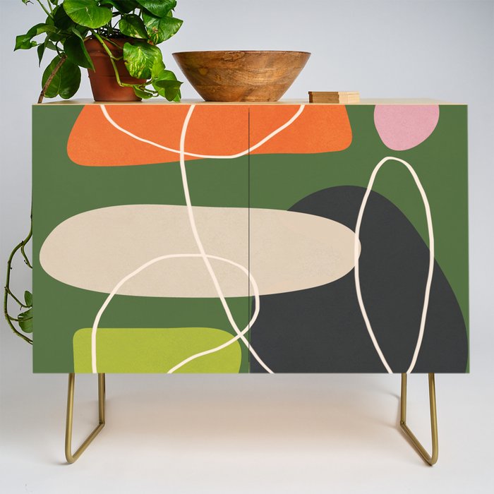 Minimal Colorful Abstract Shapes 2 Credenza Gallery Image 1