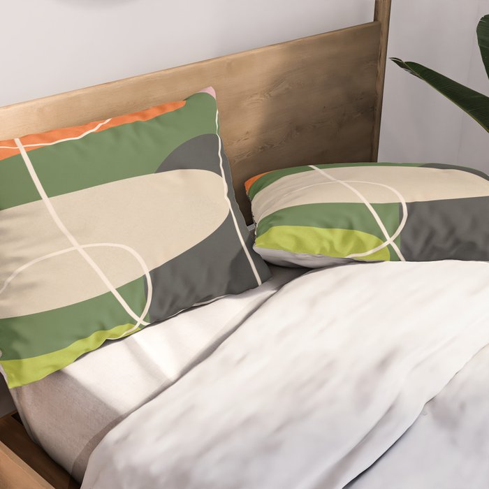 Minimal Colorful Abstract Shapes 2 Pillow Sham Gallery Image 2