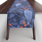Blue Birds And Red Cherries Blue Table Runner Gallery Image 1