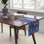Blue Birds And Red Cherries Blue Table Runner Gallery Image 2