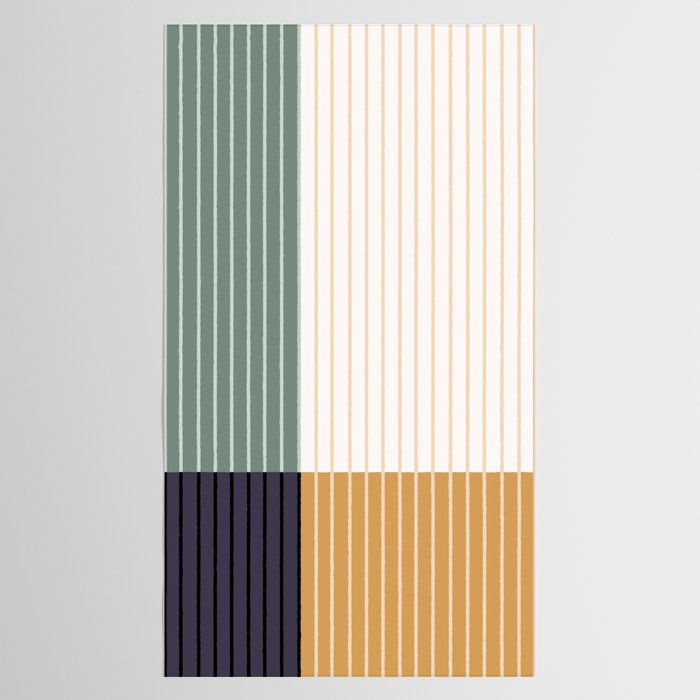 Color Block Line Abstract LXX Retro Boho Tablecloth Gallery Image 2