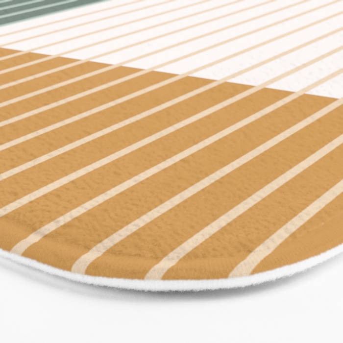 Color Block Line Abstract LXX Retro Boho Bath Mat Gallery Image 3