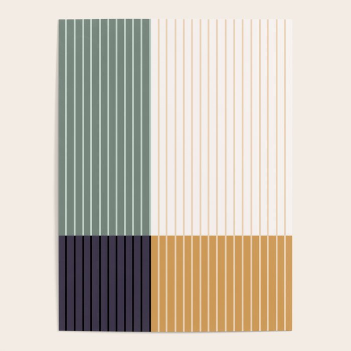 Color Block Line Abstract LXX Retro Boho Poster Gallery Image 4