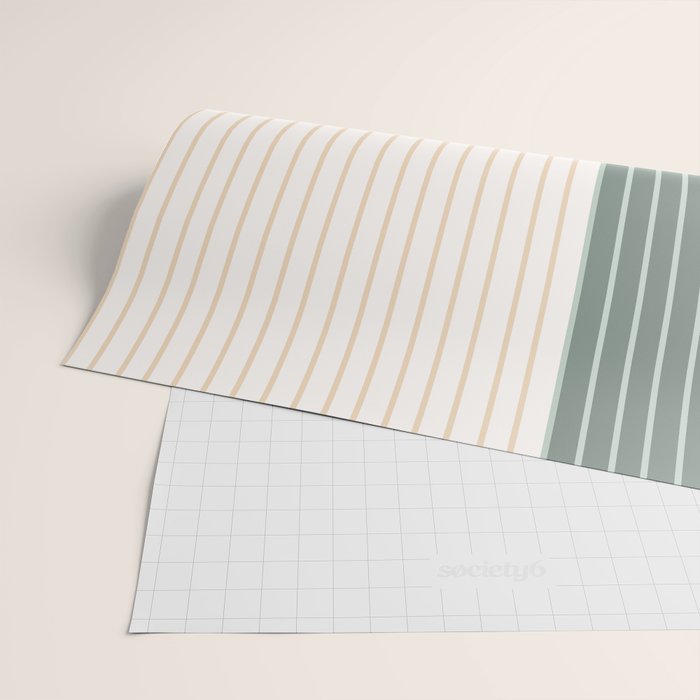 Color Block Line Abstract LXX Retro Boho Wrapping Paper Gallery Image 2
