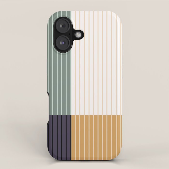 Color Block Line Abstract LXX Retro Boho iPhone Case Gallery Image 1