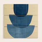 Abstract Shapes 37-Blue Wood Wall Art Gallery Image 1