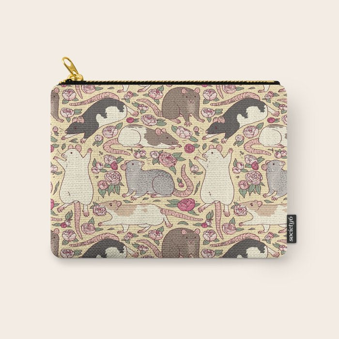 Rats & Peonies Carry All Pouch Gallery Image 1