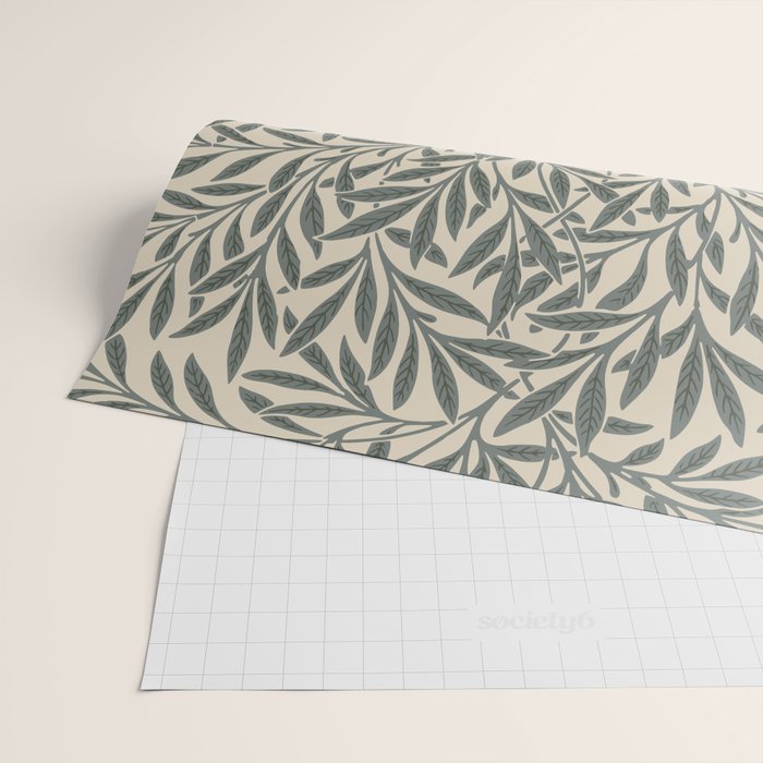Vintage, Willow Leaf, William Morris, Green and Cream Wrapping Paper Gallery Image 2