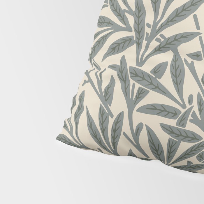 Vintage, Willow Leaf, William Morris, Green and Cream Pillow Sham Gallery Image 4