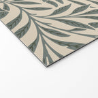 Vintage, Willow Leaf, William Morris, Green and Cream Welcome Mat Gallery Image 2