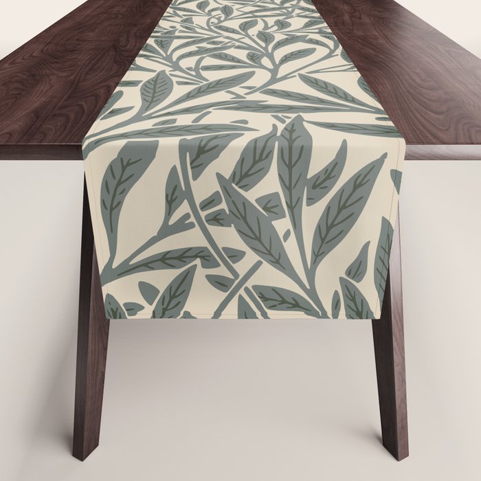 Vintage, Willow Leaf, William Morris, Green and Cream Table Runner Gallery Image 1