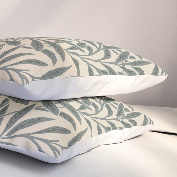 Vintage, Willow Leaf, William Morris, Green and Cream Pillow Sham Gallery Image 3