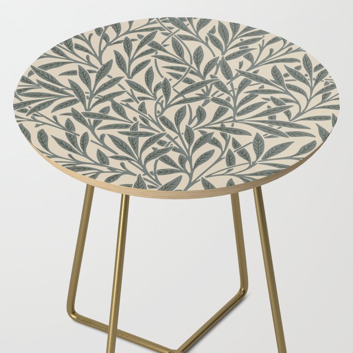 Vintage, Willow Leaf, William Morris, Green and Cream Side Table Gallery Image 2