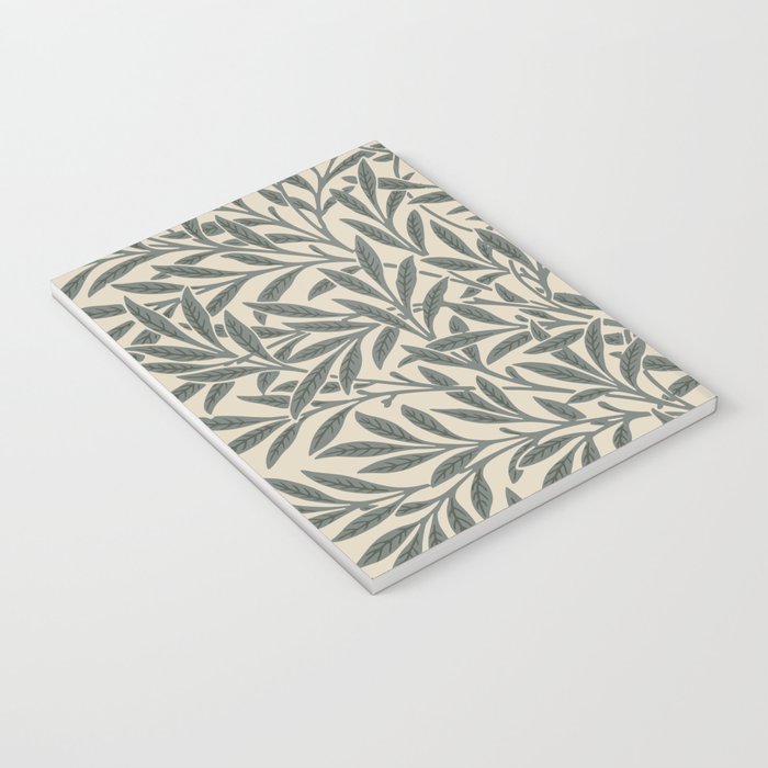 Vintage, Willow Leaf, William Morris, Green and Cream Notebook Gallery Image 3