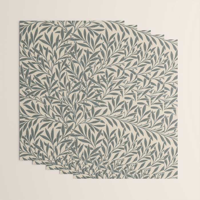Vintage, Willow Leaf, William Morris, Green and Cream Wrapping Paper Gallery Image 3