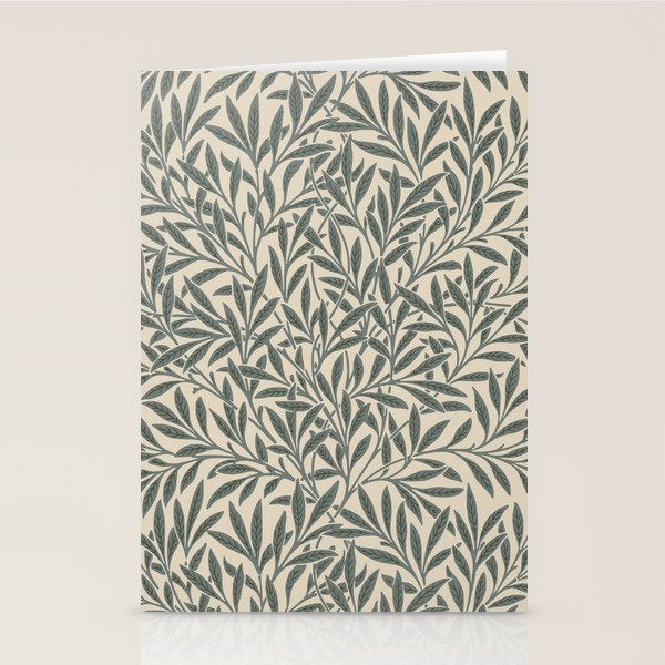 Vintage, Willow Leaf, William Morris, Green and Cream Stationery Card Gallery Image 2