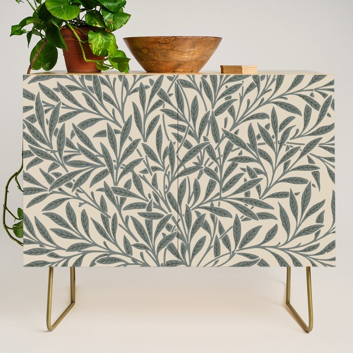 Vintage, Willow Leaf, William Morris, Green and Cream Credenza Gallery Image 1