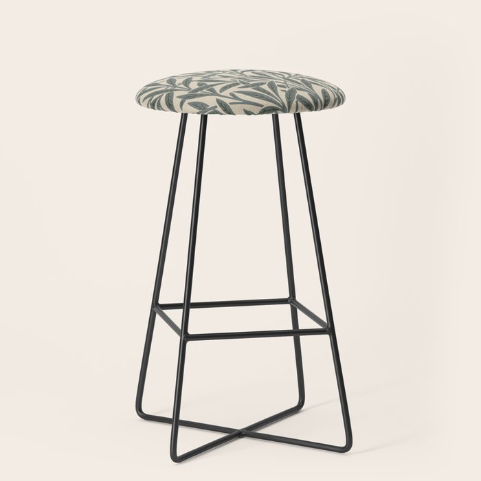 Vintage, Willow Leaf, William Morris, Green and Cream Stool Gallery Image 1
