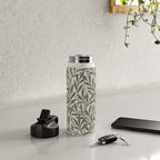 Vintage, Willow Leaf, William Morris, Green and Cream Water Bottle Gallery Image 4