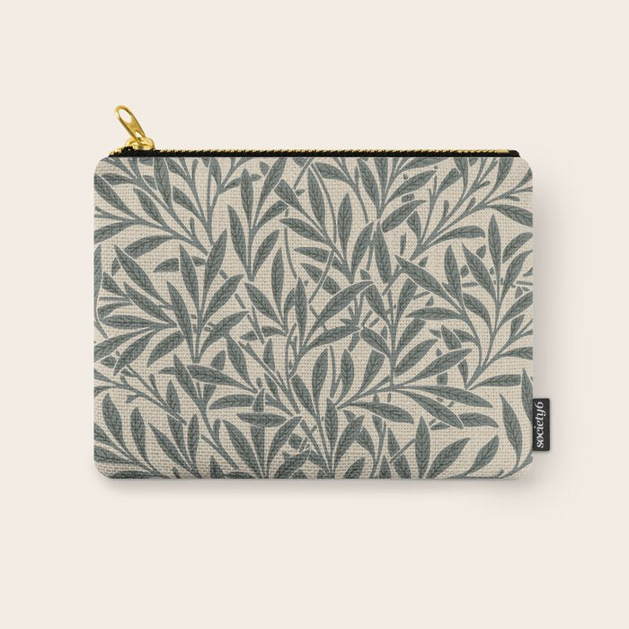 Vintage, Willow Leaf, William Morris, Green and Cream Carry All Pouch Gallery Image 1