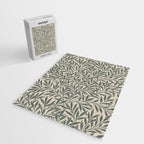 Vintage, Willow Leaf, William Morris, Green and Cream Jigsaw Puzzle Gallery Image 2