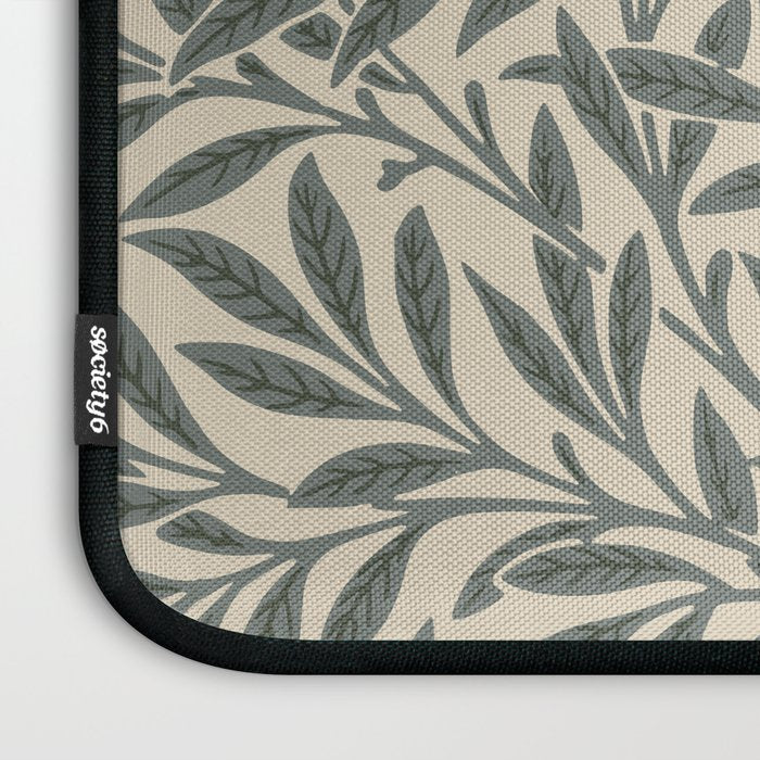 Vintage, Willow Leaf, William Morris, Green and Cream Laptop Sleeve Gallery Image 3