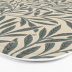 Vintage, Willow Leaf, William Morris, Green and Cream Bath Mat Gallery Image 3