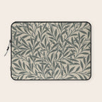 Vintage, Willow Leaf, William Morris, Green and Cream Laptop Sleeve Gallery Image 1