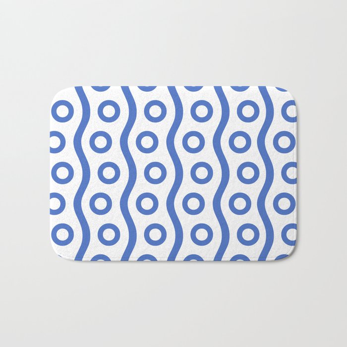 Mid Century Modern Rising Bubbles Pattern Blue 2 Bath Mat Gallery Image 1