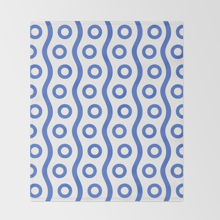 Mid Century Modern Rising Bubbles Pattern Blue 2 Throw Blanket Gallery Image 2