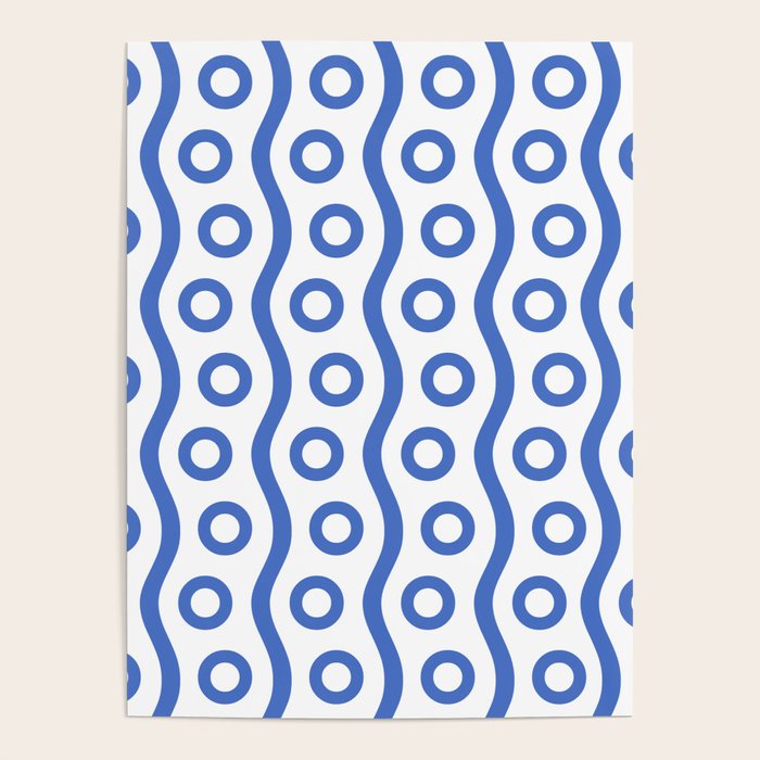 Mid Century Modern Rising Bubbles Pattern Blue 2 Poster Gallery Image 4