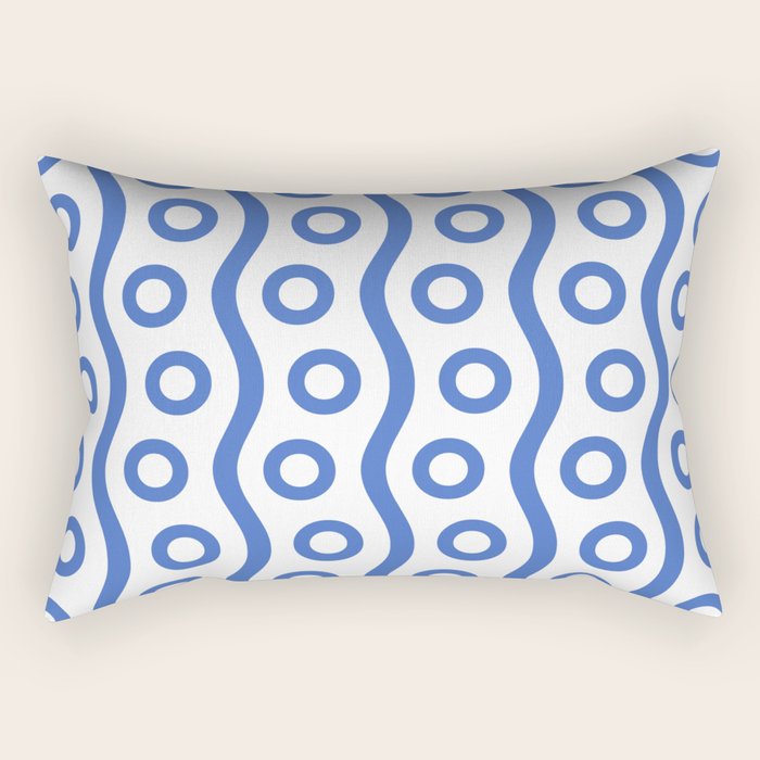 Mid Century Modern Rising Bubbles Pattern Blue 2 Rectangular Pillow Gallery Image 1