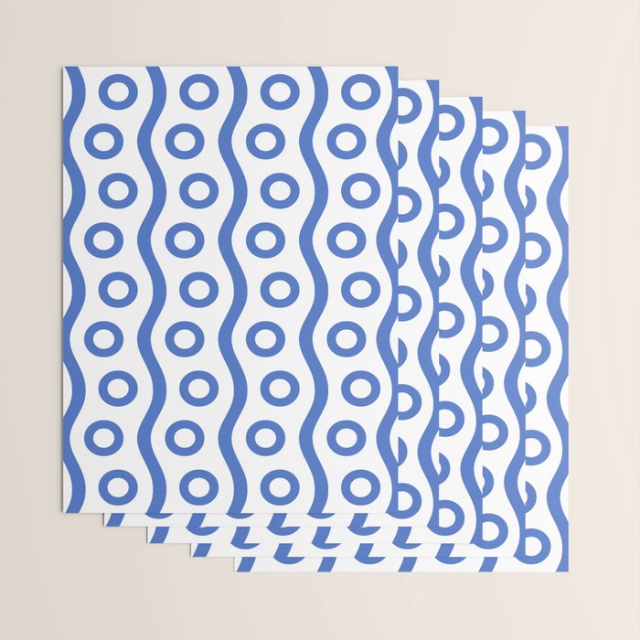 Mid Century Modern Rising Bubbles Pattern Blue 2 Wrapping Paper Gallery Image 3